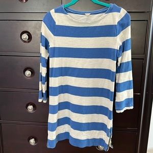 JCREW strip dress with side zipper detail.